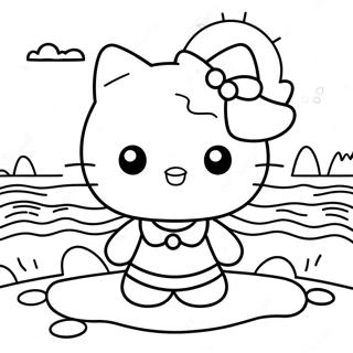 Page A Colorier Hello Kitty Journee A La Plage 39448-32744