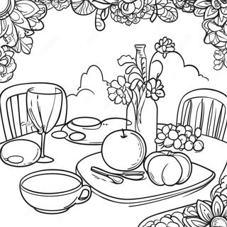 Page A Colorier Scene De Table Lalo Coloree 39488-32772