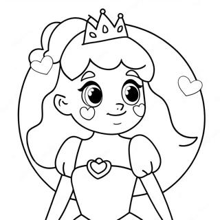 Page A Colorier De La Princesse Peach Avec Des Coeurs 39618-32881