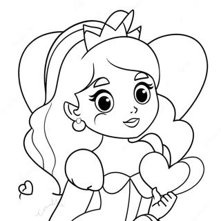 Page A Colorier De La Princesse Peach Avec Des Coeurs 39618-32882