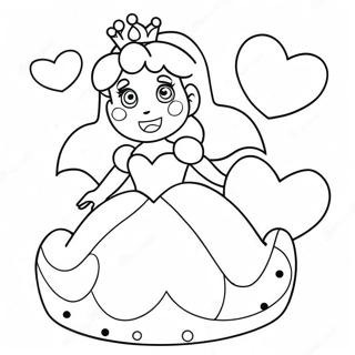 Page A Colorier De La Princesse Peach Avec Des Coeurs 39618-32883