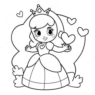 Page A Colorier De La Princesse Peach Avec Des Coeurs 39618-32884