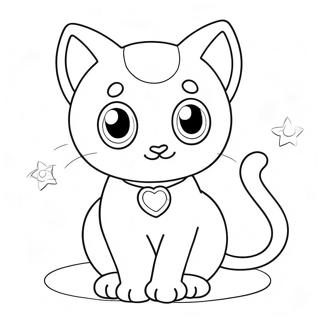 Page A Colorier De Mew Mignon Avec Des Yeux Scintillants 3961-3206