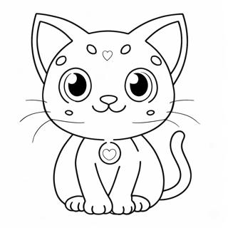 Page A Colorier De Mew Mignon Avec Des Yeux Scintillants 3961-3208