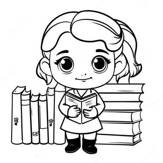 Page A Colorier Chibi Hermione Granger Avec Des Livres 39638-32898