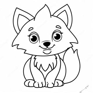 Page A Colorier Dun Loup Kawaii Mignon 39647-32907