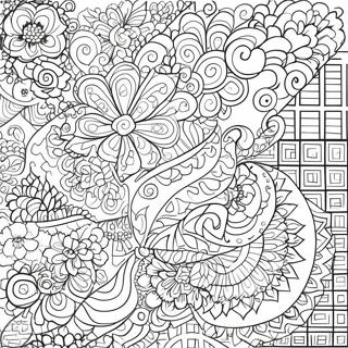 Page A Colorier De Motifs Carres Colores 39678-32929