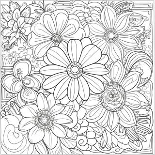 Page A Colorier De Bouquet De Fleurs Complexe 39718-32957