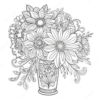 Page A Colorier De Bouquet De Fleurs Complexe 39718-32959