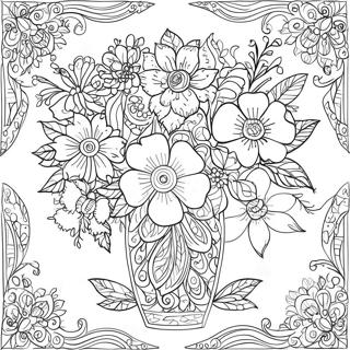 Page A Colorier De Bouquet De Fleurs Complexe 39718-32960