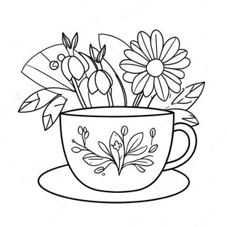 Page A Colorier De Tasse A The Florale Mignonne 39728-32962