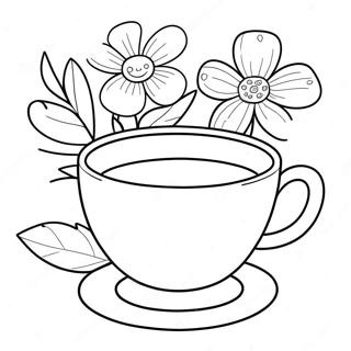 Page A Colorier De Tasse A The Florale Mignonne 39728-32964