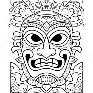 Page A Colorier Masque Tiki 39768-32998