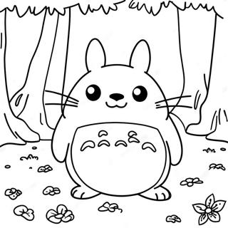 Page A Colorier De Totoro Mignon Dans La Foret 3981-3221