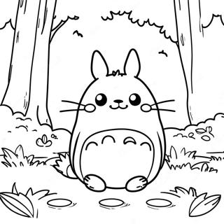 Page A Colorier De Totoro Mignon Dans La Foret 3981-3224