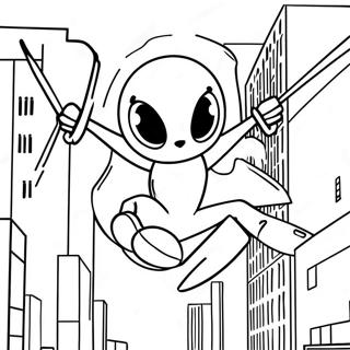 Page A Colorier De Spider Sonic Se Balancant A Travers La Ville 39858-33065