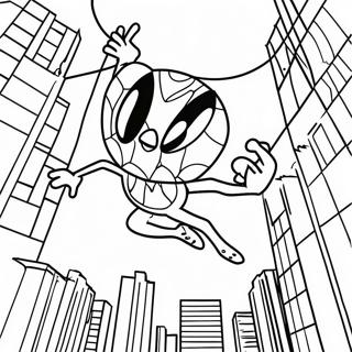 Page A Colorier De Spider Sonic Se Balancant A Travers La Ville 39858-33066