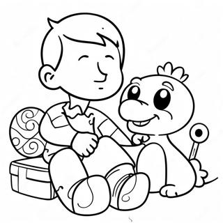 Page A Colorier Du Grand Frere Amusant Jouant Avec Des Jouets 39868-33070