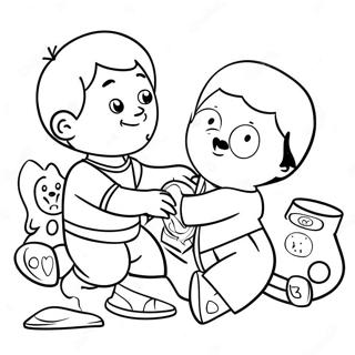 Page A Colorier Du Grand Frere Amusant Jouant Avec Des Jouets 39868-33071