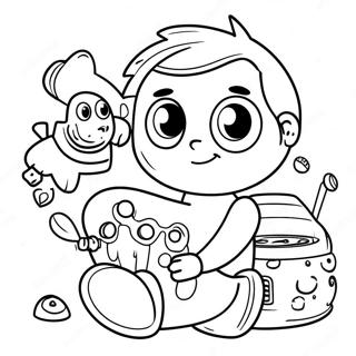 Page A Colorier Du Grand Frere Amusant Jouant Avec Des Jouets 39868-33072