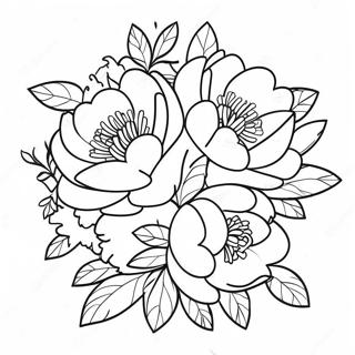 Page A Colorier Dun Beau Bouquet De Pivoines 39898-33103