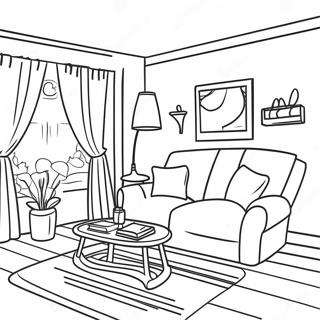 Page A Colorier Interieur Salon Douillet 39968-33143