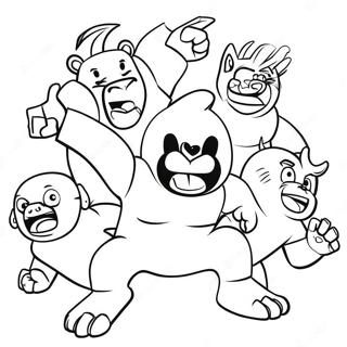 Page A Colorier De La Bataille Drole De Gang Beasts 39988-33176