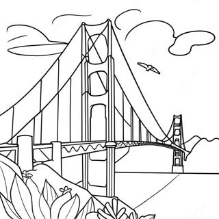 Page A Colorier Pont Du Golden Gate Au Coucher De Soleil 40098-33257