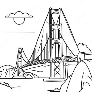 Page A Colorier Pont Du Golden Gate Au Coucher De Soleil 40098-33258