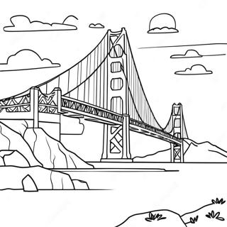 Page A Colorier Pont Du Golden Gate Au Coucher De Soleil 40098-33259