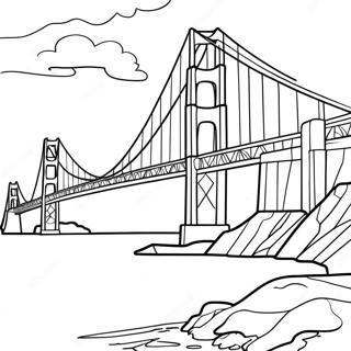 Page A Colorier Pont Du Golden Gate Au Coucher De Soleil 40098-33260