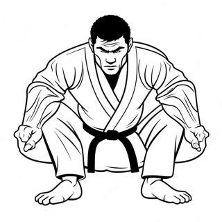 Page A Colorier Combattant De Jiu Jitsu En Action 40108-33265