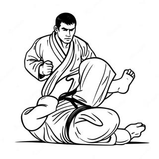 Page A Colorier Combattant De Jiu Jitsu En Action 40108-33266