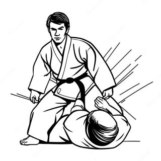 Page A Colorier Combattant De Jiu Jitsu En Action 40108-33267