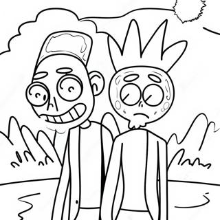 Stoner Rick Et Morty Page A Colorier Psychedelique 40137-33286