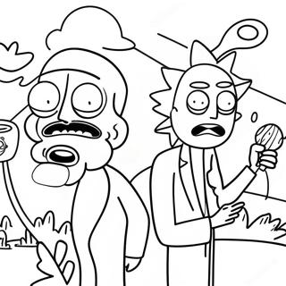 Stoner Rick Et Morty Page A Colorier Psychedelique 40137-33288