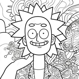 Rick Sanchez Avec Des Motifs Psychedeliques Page A Colorier 40138-33297