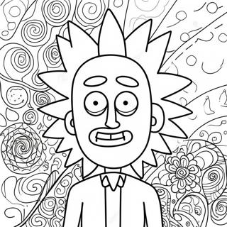 Rick Sanchez Avec Des Motifs Psychedeliques Page A Colorier 40138-33299