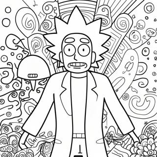 Rick Sanchez Avec Des Motifs Psychedeliques Page A Colorier 40138-33300