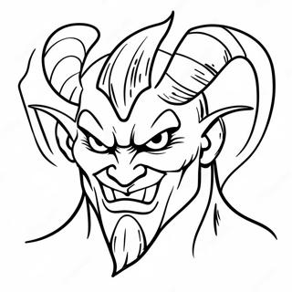 Dessin A Colorier De Demon Sinistre Avec Des Cornes 40278-33408