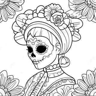 Page A Colorier Catrina Coloree Du Jour Des Morts 402-322