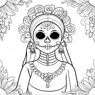 Page A Colorier Catrina Coloree Du Jour Des Morts 402-323