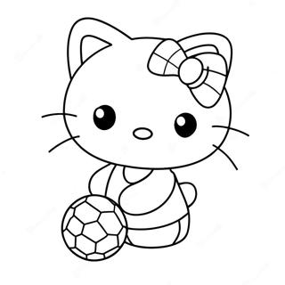 Hello Kitty Football Pages À Colorier