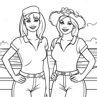 Page A Colorier De Betty Et Veronica En Tenues Dete 40408-33505