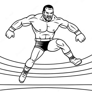 Page A Colorier Lutteur Wwe Sautant Sur Un Adversaire 40558-33617