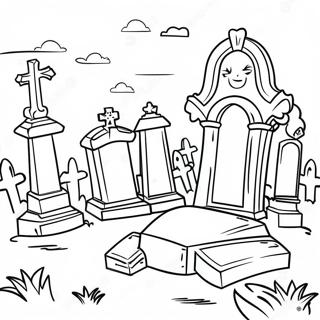 Page A Colorier Scene De Cimetiere 40578-33634