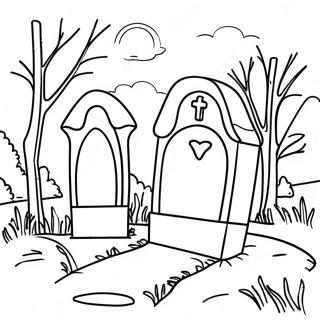 Page A Colorier Scene De Cimetiere 40578-33635