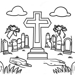 Page A Colorier Scene De Cimetiere 40578-33636