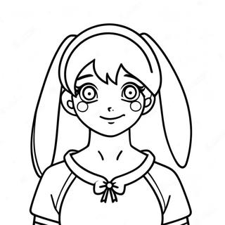 Page A Colorier Dune Fille Lapin Anime Avec Des Cheveux Colores 40597-33643