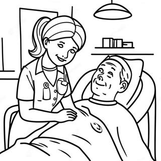 Page A Colorier Dune Infirmiere Attentionnee Aidant Un Patient 40638-33688